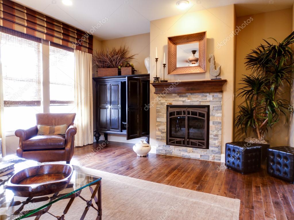 Fireplace wall before TV bracket installation